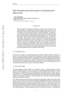 The Information Dynamics of Generative Diffusion