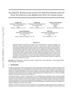AutoGeTS: Knowledge-based Automated Generation of Text Synthetics for Improving Text Classification
