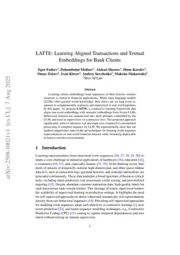 LATTE: Learning Aligned Transactions and Textual Embeddings for Bank Clients