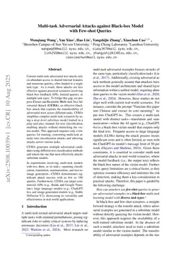 Multi-task Adversarial Attacks against Black-box Model with Few-shot Queries