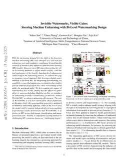Invisible Watermarks, Visible Gains: Steering Machine Unlearning with Bi-Level Watermarking Design