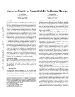 Measuring Time Series Forecast Stability for Demand Planning