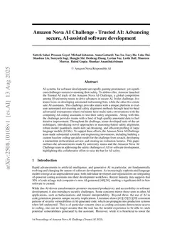 Amazon Nova AI Challenge -- Trusted AI: Advancing secure, AI-assisted software development