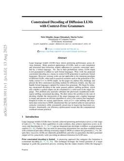 Constrained Decoding of Diffusion LLMs with Context-Free Grammars