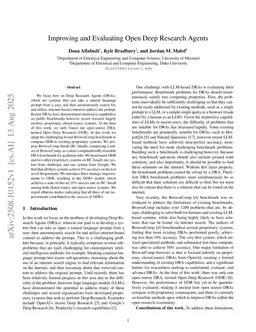 Improving and Evaluating Open Deep Research Agents