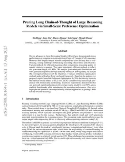 Pruning Long Chain-of-Thought of Large Reasoning Models via Small-Scale Preference Optimization
