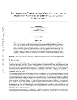 Incorporating Taxonomies of Cyber Incidents Into Detection Networks for Improved Detection Performance