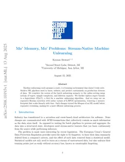 Mo' Memory, Mo' Problems: Stream-Native Machine Unlearning