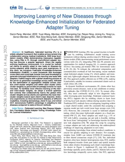 Improving Learning of New Diseases through Knowledge-Enhanced Initialization for Federated Adapter Tuning