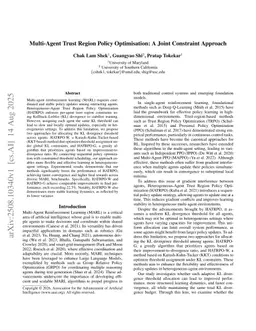 Multi-Agent Trust Region Policy Optimisation: A Joint Constraint Approach