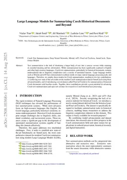 Large Language Models for Summarizing Czech Historical Documents and Beyond