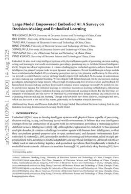 Large Model Empowered Embodied AI: A Survey on Decision-Making and Embodied Learning