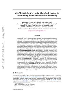 We-Math 2.0: A Versatile MathBook System for Incentivizing Visual Mathematical Reasoning
