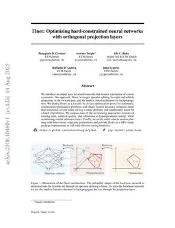 Pinet: Optimizing hard-constrained neural networks with orthogonal projection layers
