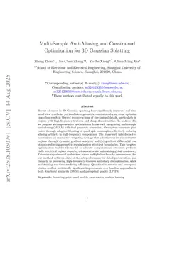 Multi-Sample Anti-Aliasing and Constrained Optimization for 3D Gaussian Splatting