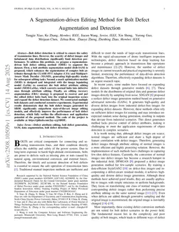 A Segmentation-driven Editing Method for Bolt Defect Augmentation and Detection