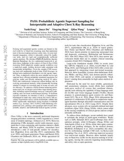 PASS: Probabilistic Agentic Supernet Sampling for Interpretable and Adaptive Chest X-Ray Reasoning