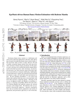 EgoMusic-driven Human Dance Motion Estimation with Skeleton Mamba