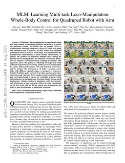 MLM: Learning Multi-task Loco-Manipulation Whole-Body Control for Quadruped Robot with Arm