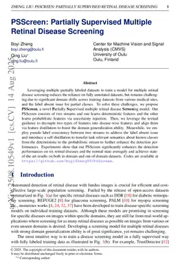 PSScreen: Partially Supervised Multiple Retinal Disease Screening