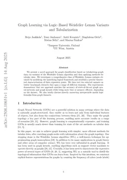 Graph Learning via Logic-Based Weisfeiler-Leman Variants and Tabularization