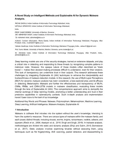 A Novel Study on Intelligent Methods and Explainable AI for Dynamic Malware Analysis