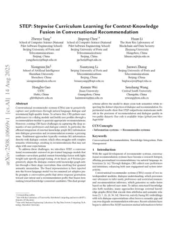 STEP: Stepwise Curriculum Learning for Context-Knowledge Fusion in Conversational Recommendation