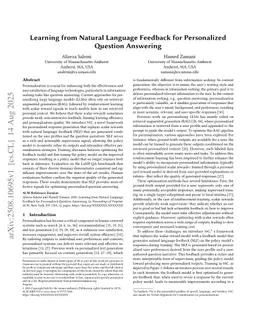 Learning from Natural Language Feedback for Personalized Question Answering