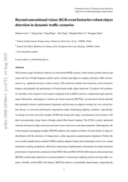 Beyond conventional vision: RGB-event fusion for robust object detection in dynamic traffic scenarios