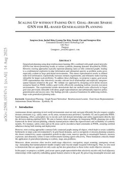 Scaling Up without Fading Out: Goal-Aware Sparse GNN for RL-based Generalized Planning
