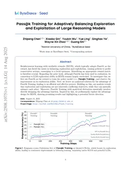 Pass@k Training for Adaptively Balancing Exploration and Exploitation of Large Reasoning Models