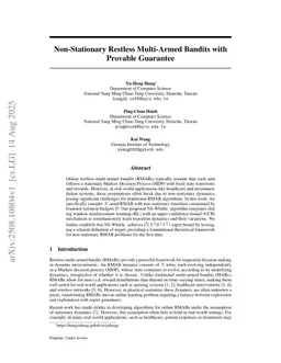 Non-Stationary Restless Multi-Armed Bandits with Provable Guarantee