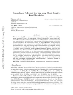 Generalizable Federated Learning using Client Adaptive Focal Modulation