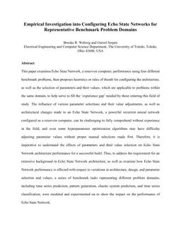 Empirical Investigation into Configuring Echo State Networks for Representative Benchmark Problem Domains