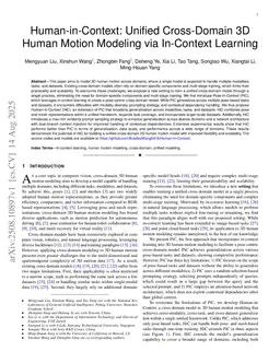 Human-in-Context: Unified Cross-Domain 3D Human Motion Modeling via In-Context Learning
