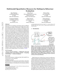 Multimodal Quantitative Measures for Multiparty Behaviour Evaluation