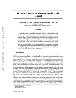 ASAudio: A Survey of Advanced Spatial Audio Research