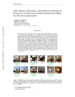 VSF: Simple, Efficient, and Effective Negative Guidance in Few-Step Image Generation Models By Value Sign Flip