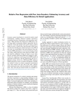 Relative Pose Regression with Pose Auto-Encoders: Enhancing Accuracy and Data Efficiency for Retail Applications