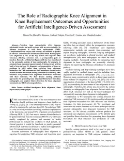 The Role of Radiographic Knee Alignment in Total Knee Replacement Outcomes and Opportunities for Artificial Intelligence-Driven Assessment