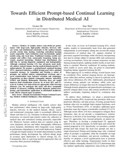 Towards Efficient Prompt-based Continual Learning in Distributed Medical AI