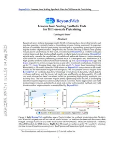 BeyondWeb: Lessons from Scaling Synthetic Data for Trillion-scale Pretraining