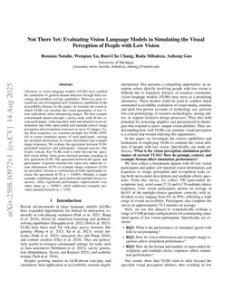Not There Yet: Evaluating Vision Language Models in Simulating the Visual Perception of People with Low Vision