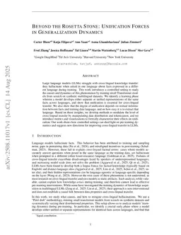 Beyond the Rosetta Stone: Unification Forces in Generalization Dynamics