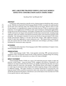 Are Large Pre-trained Vision Language Models Effective Construction Safety Inspectors?