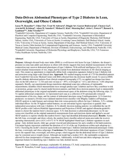 Data-Driven Abdominal Phenotypes of Type 2 Diabetes in Lean, Overweight, and Obese Cohorts