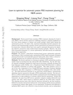 A learning-driven automatic planning framework for proton PBS treatments of H&N cancers