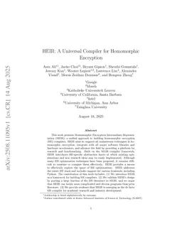 HEIR: A Universal Compiler for Homomorphic Encryption