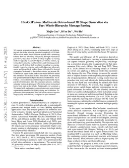 HierOctFusion: Multi-scale Octree-based 3D Shape Generation via Part-Whole-Hierarchy Message Passing
