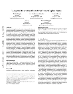 Tabularis Formatus: Predictive Formatting for Tables